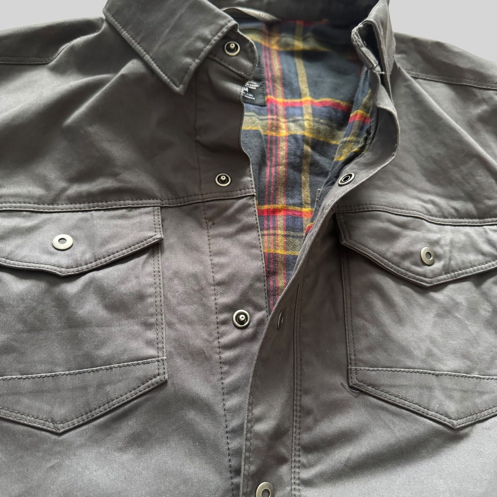 Kuhl Joyrydr Flannel Lined Shirt Jacket Gray Mens Medium Plaid Lining Shacket - Picture 11 of 14